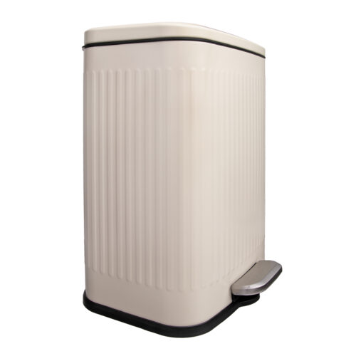 Beige metalen prullenbak, vuilnisbak, prullenmand, Prullenbak 13 L, prullenbak, vuilbak, beige prullenbak, prullenmand, afvalbak, badkamer prullenbak, toilet prullenbak,