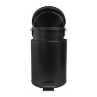 Ronde zwarte afvalbak, afvalemmer, Prullenbak 5 L, vuilbak, ronde prullenbak, metalen prullenbak, afvalbakje, vuilnisbak, kleine prullenbak, prullenmand, prullenbak, afvalbak, kleine prullenbak,