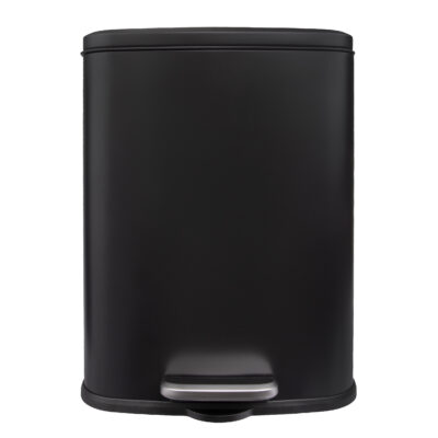 Rechthoekige afvalbak, Prullenbak 13 L, afvalbak, afvalemmer, vuilbak, zwarte prullenbak, prullenmand, vuilnisbak, pedaalemmer,