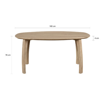 houten eettafel Luna, houten eettafel, Eettafel, mangohout eettafel, Deens ovale tafelblad, eettafel hout, eettafel van mangohout, deens ovale eettafel