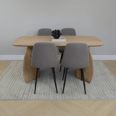 Deens ovale eettafel, eettafel Lon, Deens ovale tafelblad van 160x80, eettafel van hout, tafel, eettafel van mangohout, houten eettafel, Eettafel