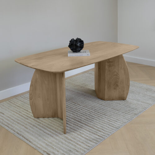 Deens ovale eettafel, eettafel Lon, Deens ovale tafelblad van 160x80, eettafel van hout, tafel, eettafel van mangohout, houten eettafel, Eettafel