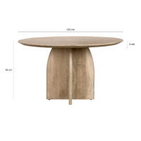 ronde eettafel van mangohout, tafel, houten eettafel, eettafel Lupe, ronde eettafel, ronde eettafel van hout, ronde eettafel 130 cm, eettafel, ronde eettafel,