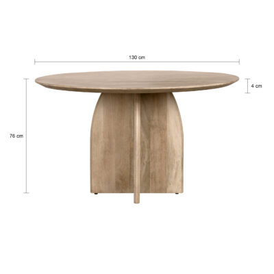 ronde eettafel van mangohout, tafel, houten eettafel, eettafel Lupe, ronde eettafel, ronde eettafel van hout, ronde eettafel 130 cm, eettafel, ronde eettafel,
