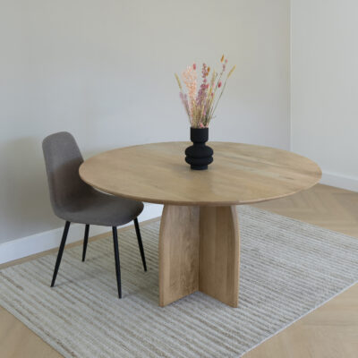 ronde eettafel van mangohout, tafel, houten eettafel, eettafel Lupe, ronde eettafel, ronde eettafel van hout, ronde eettafel 130 cm, eettafel, ronde eettafel,