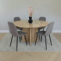 ronde eettafel van mangohout, tafel, houten eettafel, eettafel Lupe, ronde eettafel, ronde eettafel van hout, ronde eettafel 130 cm, eettafel, ronde eettafel,