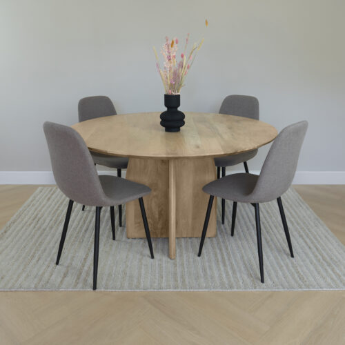 ronde eettafel van mangohout, tafel, houten eettafel, eettafel Lupe, ronde eettafel, ronde eettafel van hout, ronde eettafel 130 cm, eettafel, ronde eettafel,