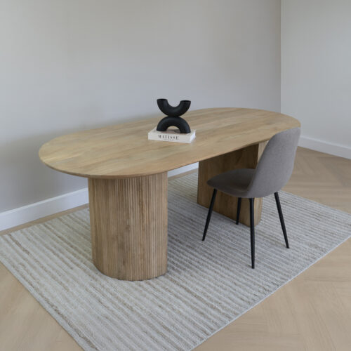 ovale eettafel van hout, eettafel, eettafel Lynn, eettafel van hout, tafel, mangohout eettafel, ovale eettafel,