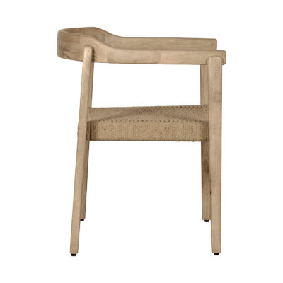 eetkamerstoel, eetkamerstoel met rotan, Eetkamerstoel met armleuning, Lemi eetkamerstoel van rotan en mangohout, eetkamerstoel Lemi, stoel, eetkamerstoel van hout,