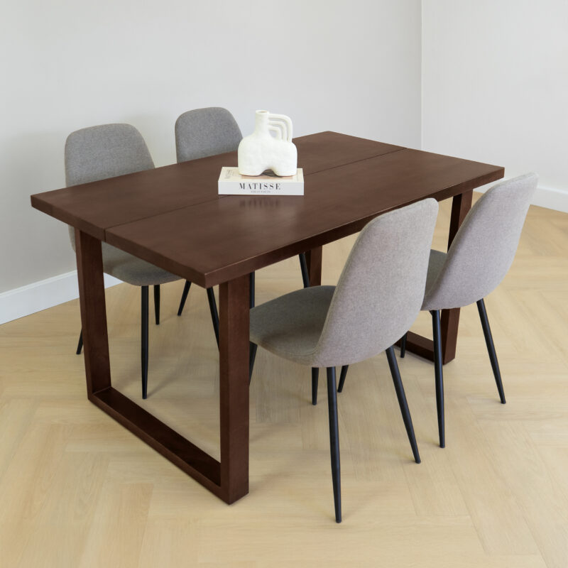 Walnoot bruine eettafel rechthoek op homeliving