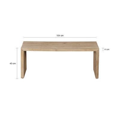 bankje van mangohout, halbankje Lexi, Lexi bankje, bankje, Bank, halbank