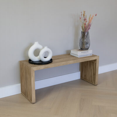 bankje van mangohout, halbankje Lexi, Lexi bankje, bankje, Bank, halbank