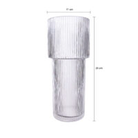QUVIO Cilinder vaas – Smal – Glas – 24,5 cm – Transparant