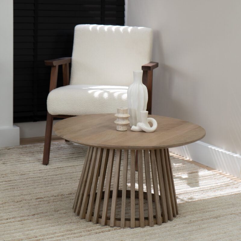 Mangohouten ronde salontafel bij homeliving