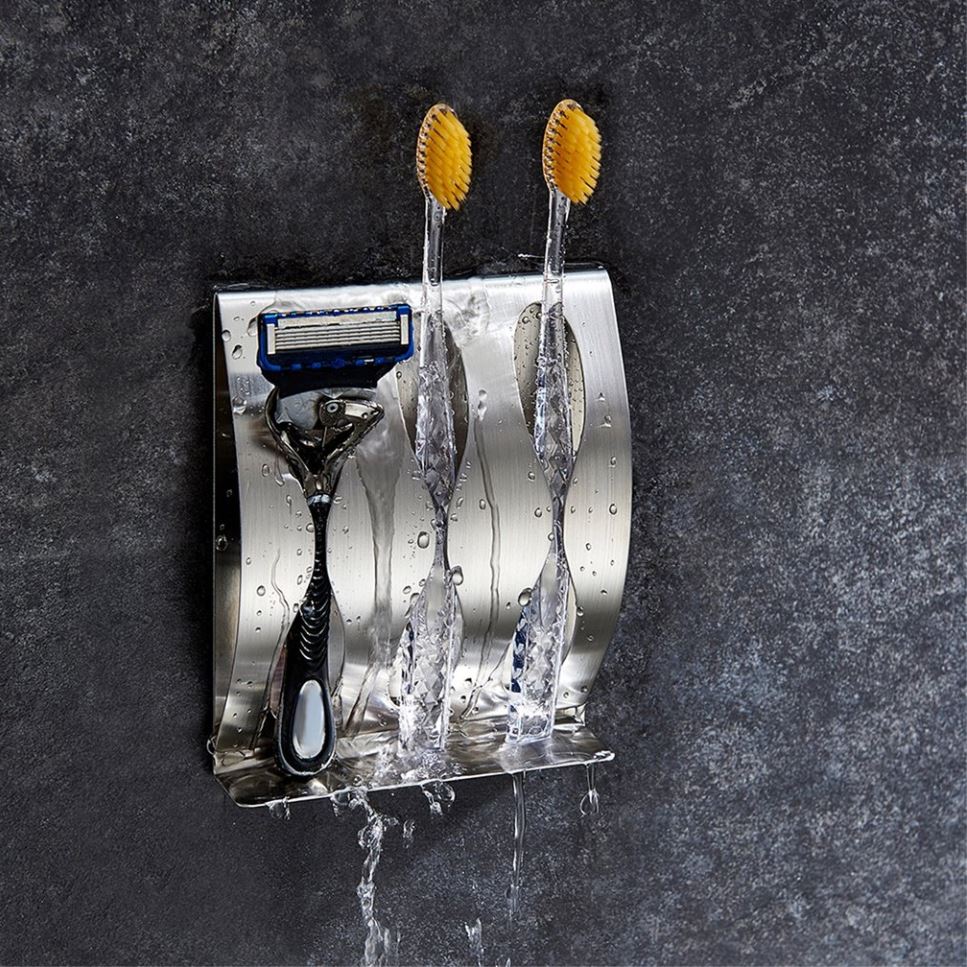 QUVIO Tandenborstelhouder / Beker – Zwart met goud