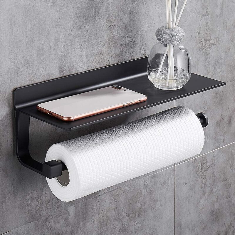 Zwarte keukenrolhouder bij homeliving