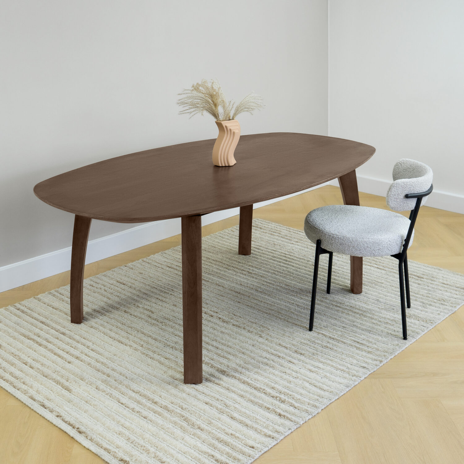 eettafel, Luna eettafel, Eettafel Luna, Deens ovale eettafel, tafel, eettafel bruin, mangohout eettafel, eettafel deens ovaal, eettafel mangohout,