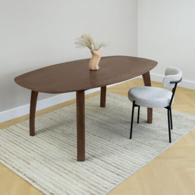 eettafel, Luna eettafel, Eettafel Luna, Deens ovale eettafel, tafel, eettafel bruin, mangohout eettafel, eettafel deens ovaal, eettafel mangohout,