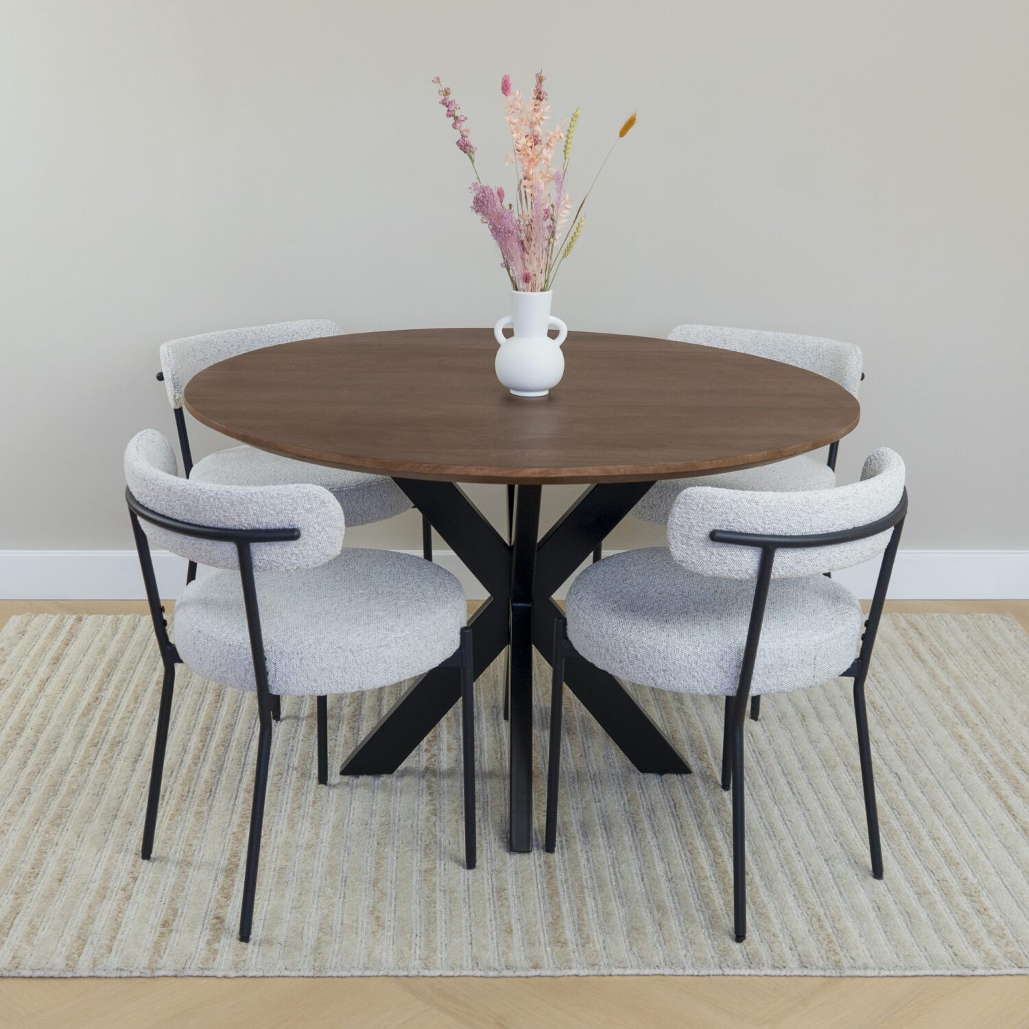 eettafel Sofia, eettafel, QUVIO Eettafel Sofia, ronde eettafel, mangohout eettafel, eettafel rond 120 cm, tafel, eettafel rond,