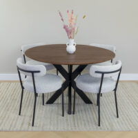 eettafel Sofia, eettafel, QUVIO Eettafel Sofia, ronde eettafel, mangohout eettafel, eettafel rond 120 cm, tafel, eettafel rond,