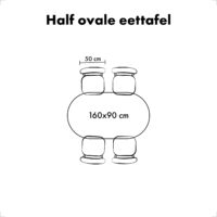 eettafel van 160x90 cm, eettafel Lynn, ovale eettafel, ovale eettafel van hout, houten eettafel, eettafel 160x90 cm, tafel, mangohout eettafel,