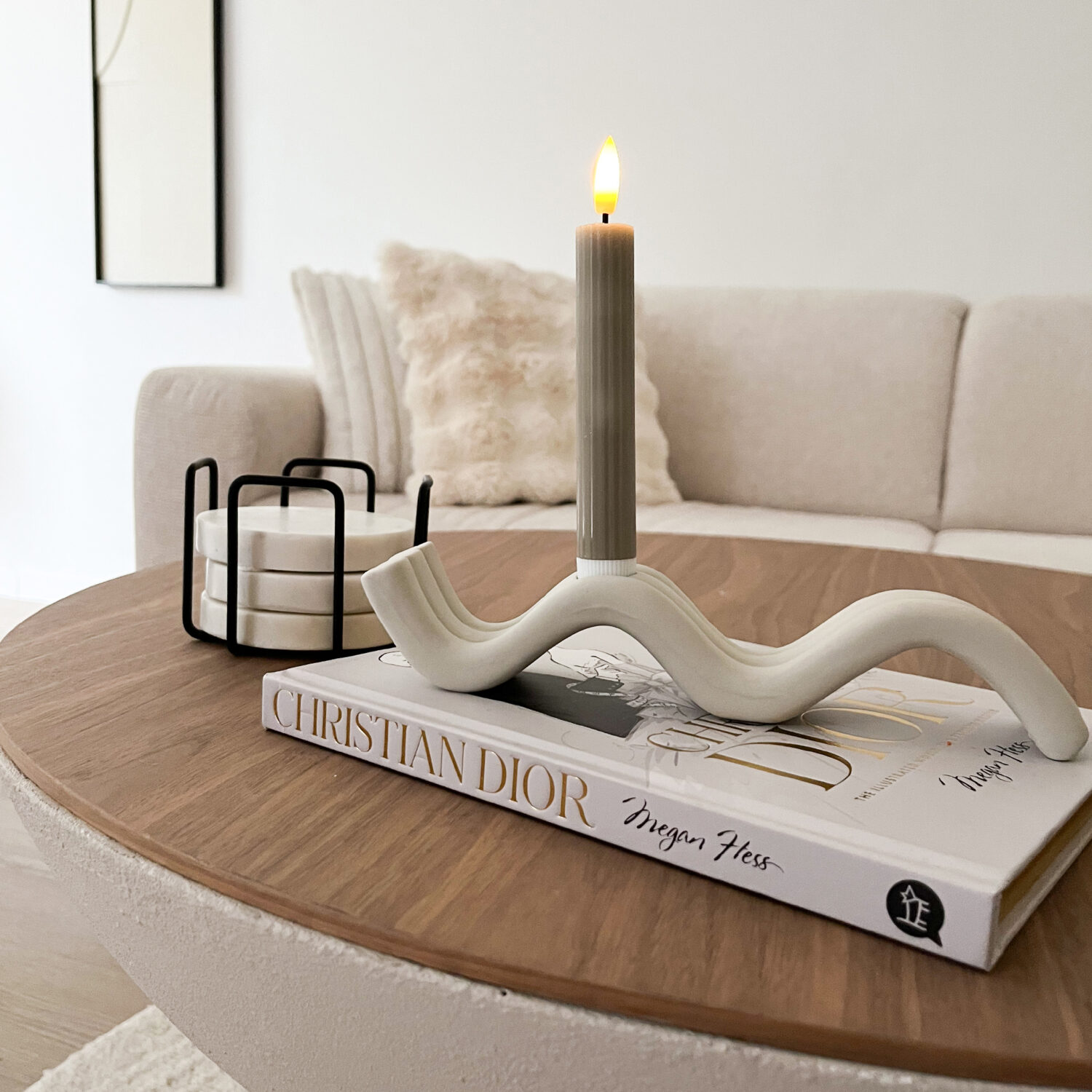 Wave witte keramisch kandelaars bij homeliving