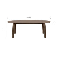 eettafel van mangohout, Eettafel, Eettafel Luna, Bruine eettafel, mangohout eettafel, eettafel bruin, Deens ovale eettafel, eettafel mangohout,