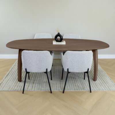 eettafel van mangohout, Eettafel, Eettafel Luna, Bruine eettafel, mangohout eettafel, eettafel bruin, Deens ovale eettafel, eettafel mangohout,