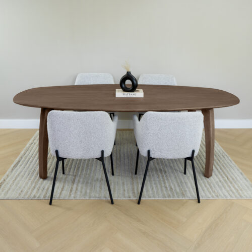 eettafel van mangohout, Eettafel, Eettafel Luna, Bruine eettafel, mangohout eettafel, eettafel bruin, Deens ovale eettafel, eettafel mangohout,