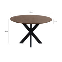 eettafel Sofia, eettafel, QUVIO Eettafel Sofia, ronde eettafel, mangohout eettafel, eettafel rond 120 cm, tafel, eettafel rond,