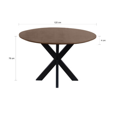 eettafel Sofia, eettafel, QUVIO Eettafel Sofia, ronde eettafel, mangohout eettafel, eettafel rond 120 cm, tafel, eettafel rond,