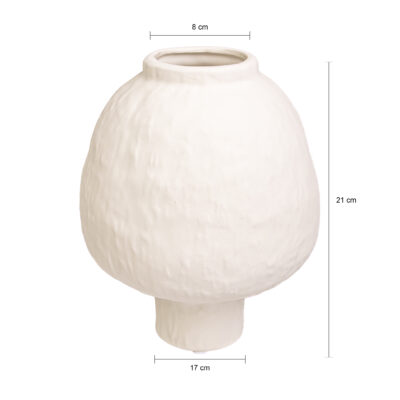 Japandi vaas van keramiek, Japandi vaas, vaas, bolvorm, witte vaas, vaas keramiek, vaas wit, keramische vaas,
