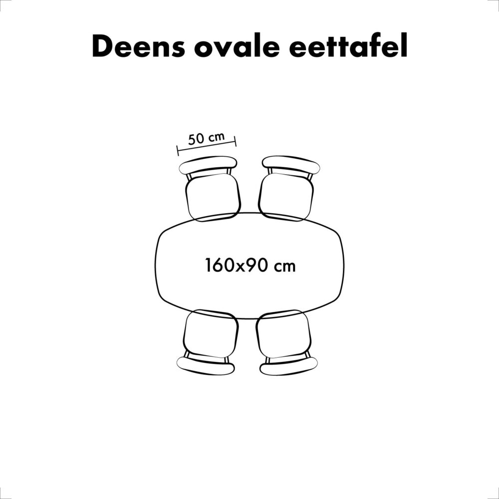 QUVIO Eettafel Sofia – Deens Ovaal – 160 x 90 cm – Stalen kruispoot – FSC® gecertificeerd mangohout – Walnoot bruin