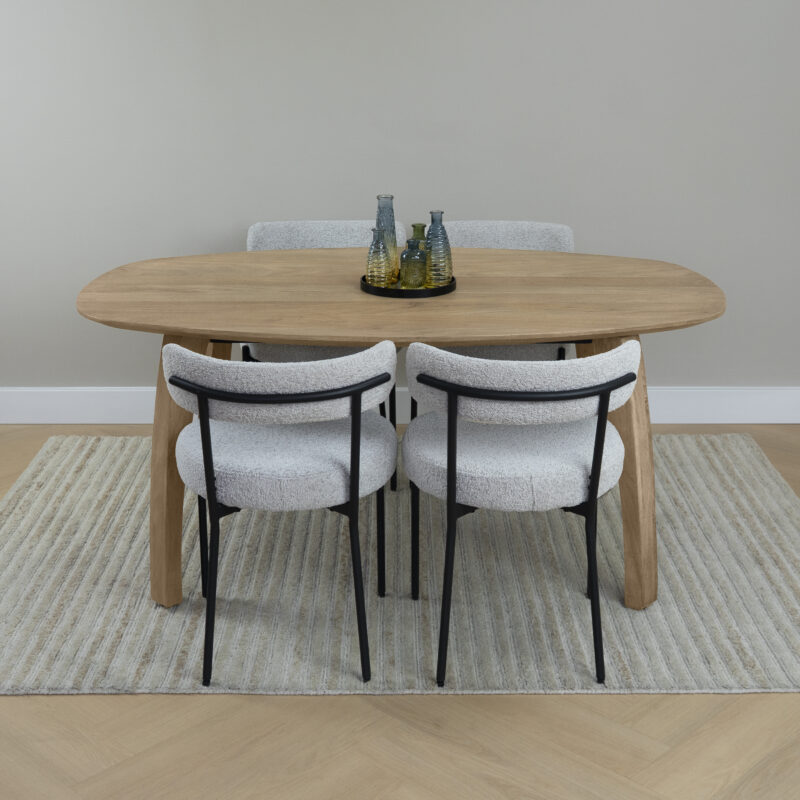 Houten Deens ovale eettafel 160 cm bij homeliving