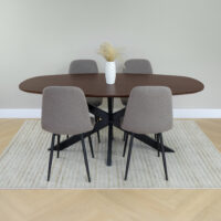 Eettafel, Deens ovaal blad, eettafel Sofia, tafel, Sofia eettafel, tafel walnoot bruin, Deens ovale eettafel, tafel deens ovaal, sfeer
