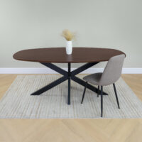 Eettafel, Deens ovaal blad, eettafel Sofia, tafel, Sofia eettafel, tafel walnoot bruin, Deens ovale eettafel, tafel deens ovaal, sfeer 1