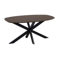 eettafel Sofia, tafel, eettafel, eettafel walnoot bruin, Deens ovale blad, 160 x 90 cm, Deens ovale tafel, Deens ovale tafelblad, eettafel deens ovaal, walnoot bruine eettafel