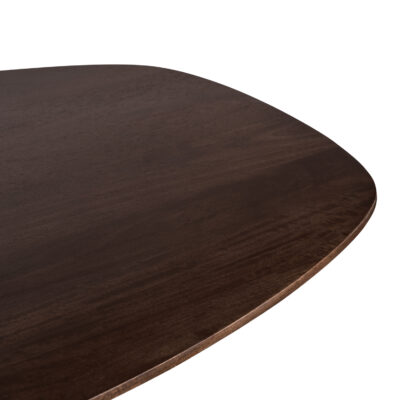 eettafel Sofia, tafel, eettafel, eettafel walnoot bruin, Deens ovale blad, 160 x 90 cm, Deens ovale tafel, Deens ovale tafelblad, eettafel deens ovaal, walnoot bruine eettafel, detail