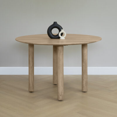 eettafel Lian, mangohouten eettafel Lian van 120 cm, ronde eettafel, eettafel rond, houten eettafel, ronde eettafel 120 cm, tafel, sfeer 2