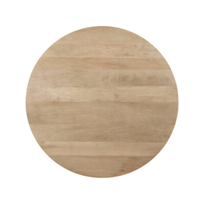 eettafel Lian, mangohouten eettafel Lian van 120 cm, ronde eettafel, eettafel rond, houten eettafel, ronde eettafel 120 cm, tafel, bovenkant