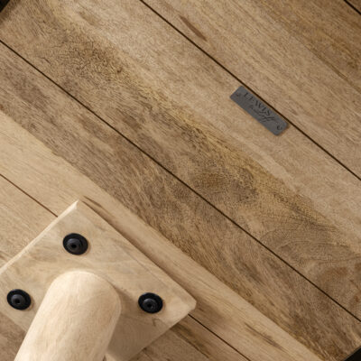 eettafel Lian, mangohouten eettafel Lian van 120 cm, ronde eettafel, eettafel rond, houten eettafel, ronde eettafel 120 cm, tafel, detail