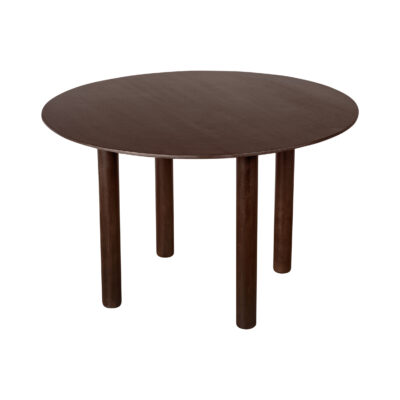 ronde eettafel in walnoot bruin, ronde eettafel, ronde houten eettafel, walnoot bruine eettafel, tafel, eettafel Lian, eettafel rond, eettafel, ronde mangohouten eettafel,