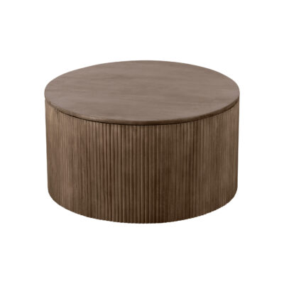 Bruine salontafel van mangohout, Bruine salontafel, salontafel Lonne, salontafel, salontafel van mangohout, Lonne salontafel, salontafel met opbergruimte, ronde salontafel van hout,