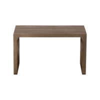 halbankje, halbankje van mangohout, halbankje Lexi, decoratief bankje, schoenenbankje, houten halbankje, Lexi bankje, bankje, Voorkant