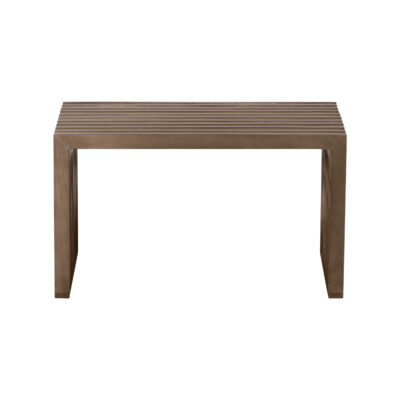 halbankje, halbankje van mangohout, halbankje Lexi, decoratief bankje, schoenenbankje, houten halbankje, Lexi bankje, bankje, Voorkant