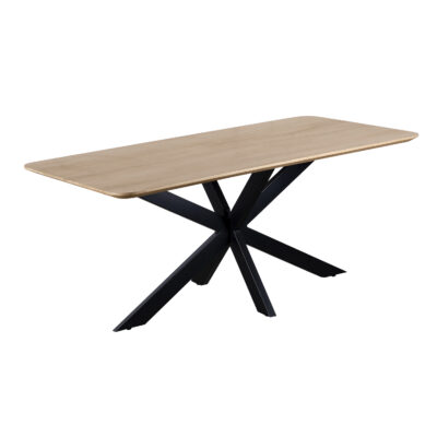 Rechthoekige eettafel, eettafel, rechthoekige eettafel van 180 cm, eettafel met stalen tafelpoot, Rechthoekige eettafel van 180 cm, eettafel Sofia, eettafel hout, houten eettafel, rechthoekige tafelblad, tafel