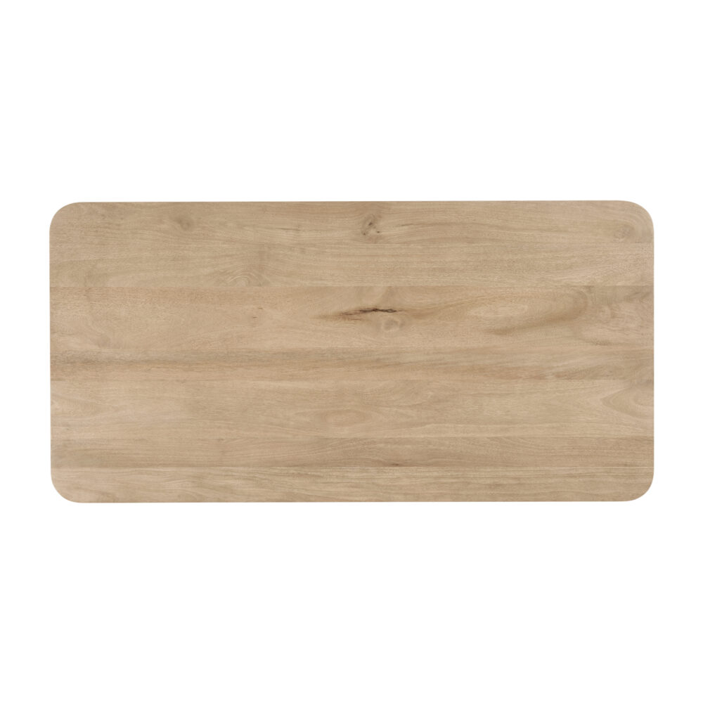 Rechthoekige eettafel, eettafel, rechthoekige eettafel van 180 cm, eettafel met stalen tafelpoot, Rechthoekige eettafel van 180 cm, eettafel Sofia, eettafel hout, houten eettafel, rechthoekige tafelblad, tafel, bovenkant