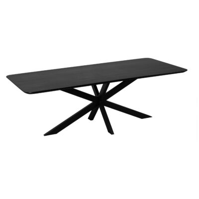 eettafel, tafel, zwarte eettafel, rechthoekige eettafel, houten eettafel, rechthoekige eettafel van zwart mangohout, eettafel Sofia, eettafel mangohout, zwarte eettafel,