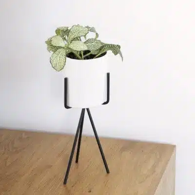 Bloempot_op_metalen_driepoot_wit
