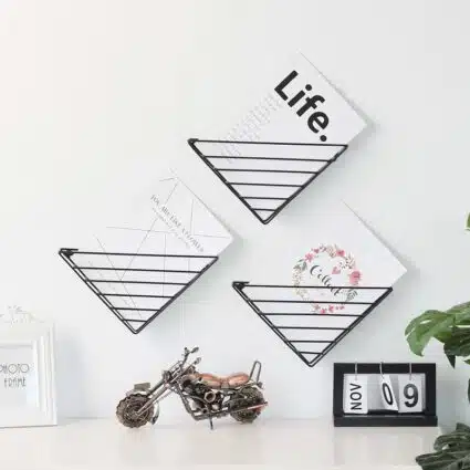 QUVIO Tijdschriftenrek – 24 x 10 x 30 cm – Draadstaal